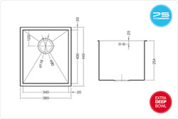 Zenuno 340u Deep Stainless Steel Sink